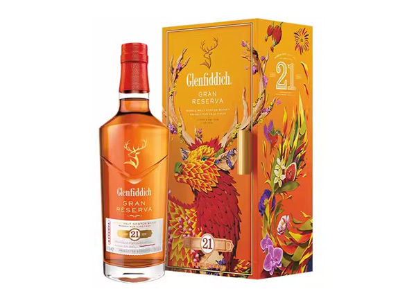 云南回收格兰菲迪21年700ml福鹿生花新年装福鹿呈祥新春礼盒装Glenfiddich苏格兰威士忌