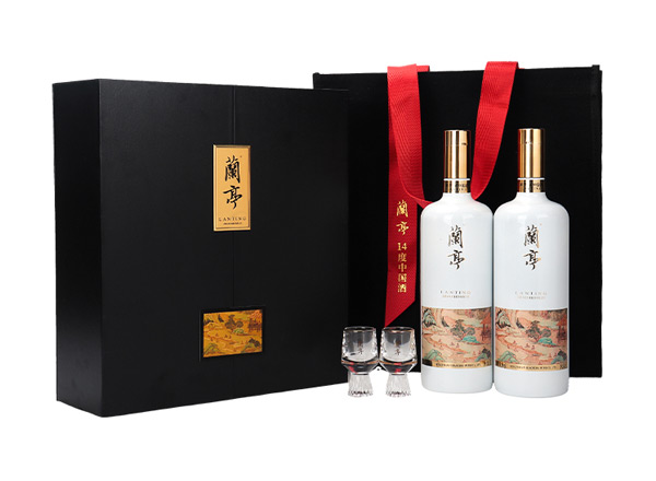 云南会稽山兰亭黄酒回收兰亭二十年陈酿1L*2礼盒装行情价格