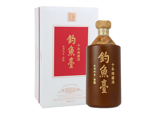 回收钓鱼台十年陈酿酒酱香型年份白酒53度500mL-钓鱼台酒回收